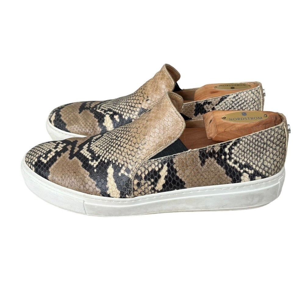 Aquatalia Women's Orilla Size 9 Sneakers Snake Embossed Leather Slip On